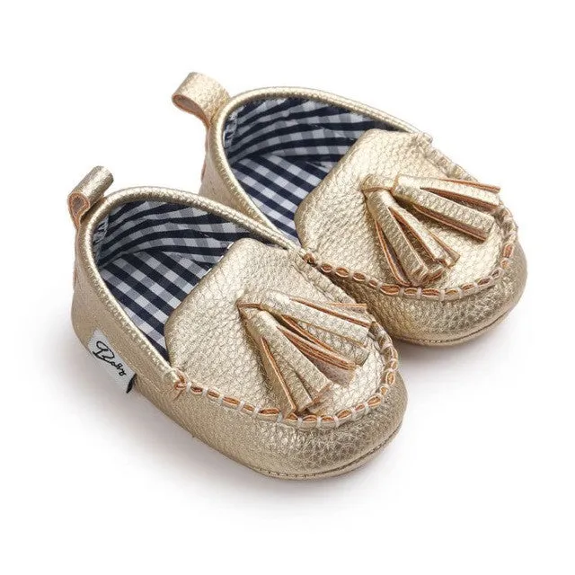 Baby Boy Girl Baby Moccasins Soft Moccs Shoes Bebe Fringe Soft Soled Non-slip Footwear Crib Shoes New PU Suede Leather