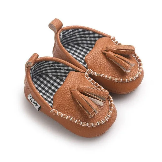 Baby Boy Girl Baby Moccasins Soft Moccs Shoes Bebe Fringe Soft Soled Non-slip Footwear Crib Shoes New PU Suede Leather