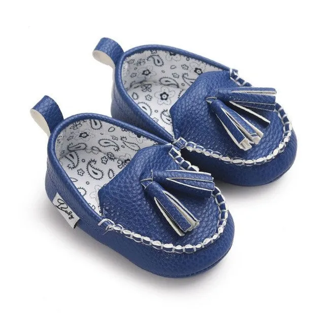 Baby Boy Girl Baby Moccasins Soft Moccs Shoes Bebe Fringe Soft Soled Non-slip Footwear Crib Shoes New PU Suede Leather