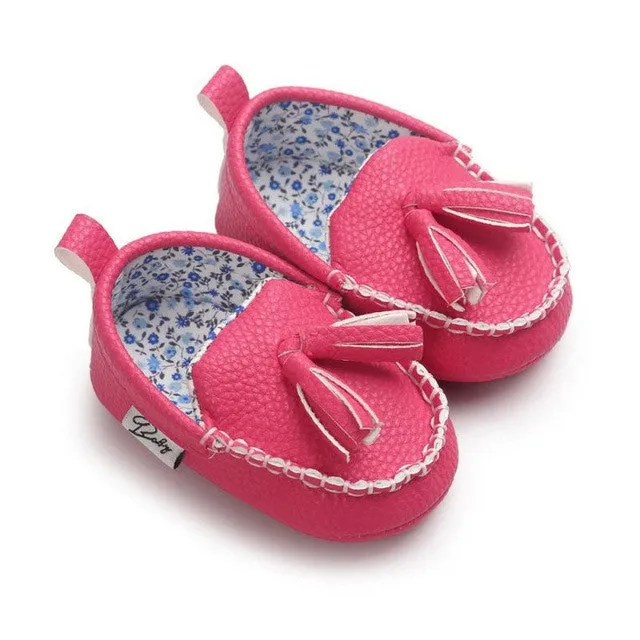 Baby Boy Girl Baby Moccasins Soft Moccs Shoes Bebe Fringe Soft Soled Non-slip Footwear Crib Shoes New PU Suede Leather