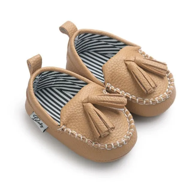 Baby Boy Girl Baby Moccasins Soft Moccs Shoes Bebe Fringe Soft Soled Non-slip Footwear Crib Shoes New PU Suede Leather