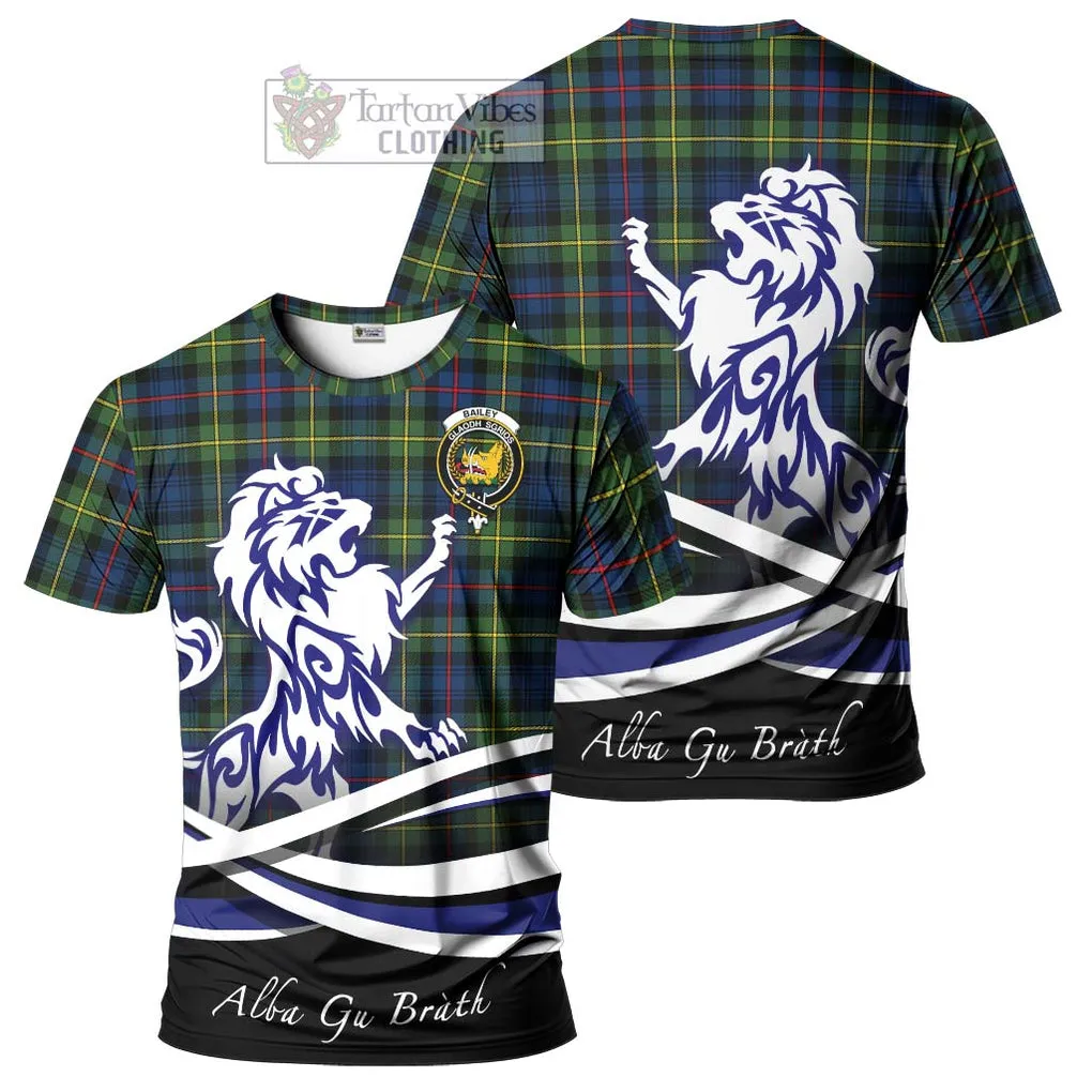 Bailey Modern Tartan Cotton T-shirt with Alba Gu Brath Regal Lion Emblem