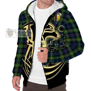 Bailey Modern Tartan Sherpa Hoodie with Family Crest Celtic Wolf Style