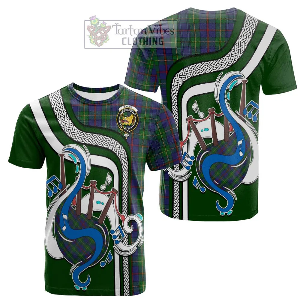 Bailey Tartan Cotton T-shirt with Epic Bagpipe Style