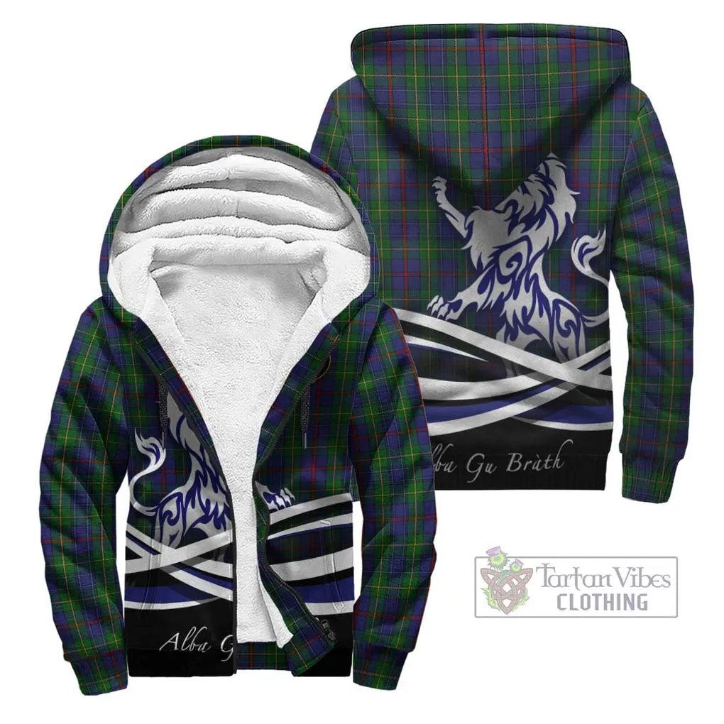 Bailey Tartan Sherpa Hoodie with Alba Gu Brath Regal Lion Emblem