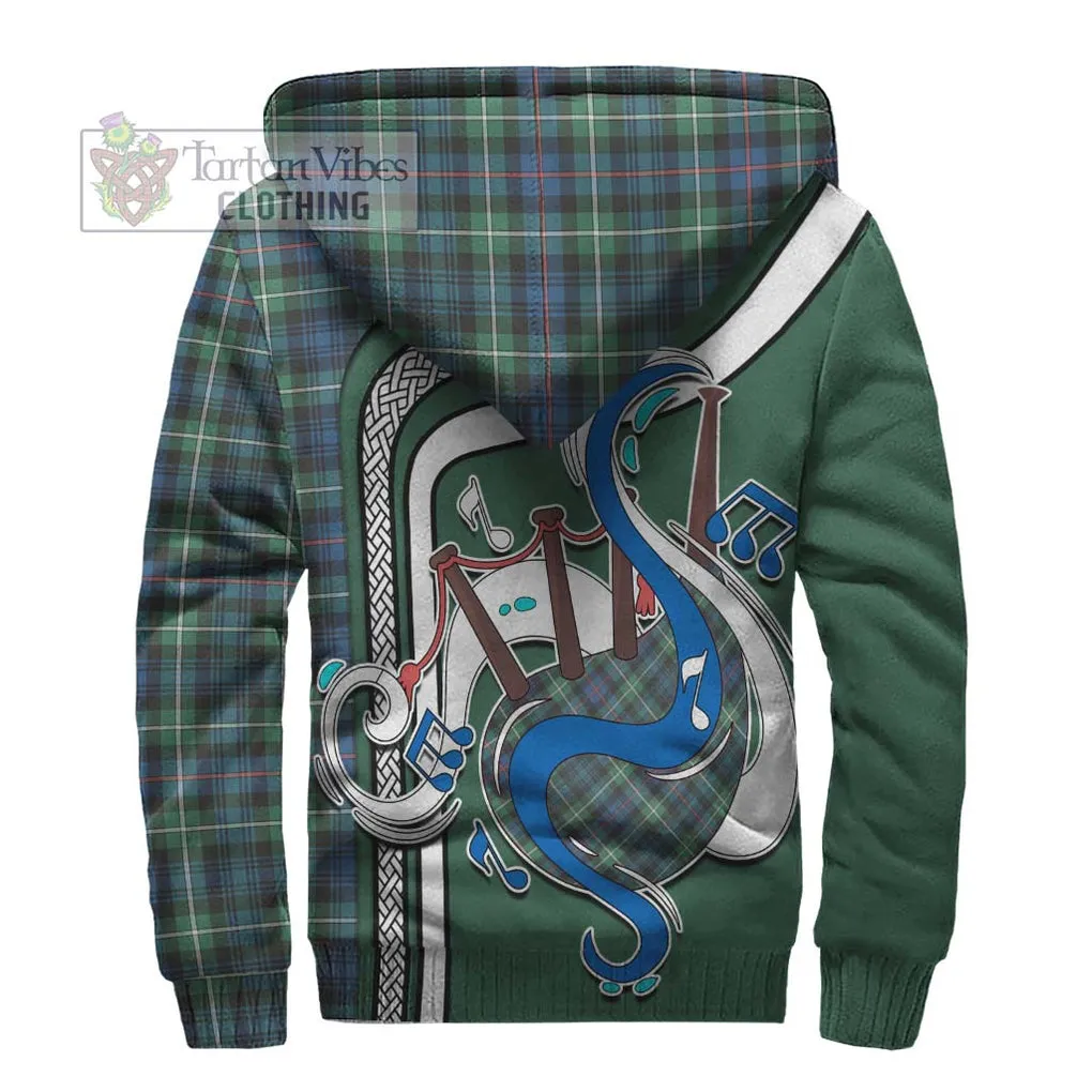 Baillie Ancient Tartan Sherpa Hoodie with Epic Bagpipe Style