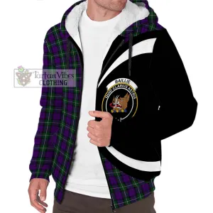 Baillie Highland Society Tartan Sherpa Hoodie with Family Crest Circle Style