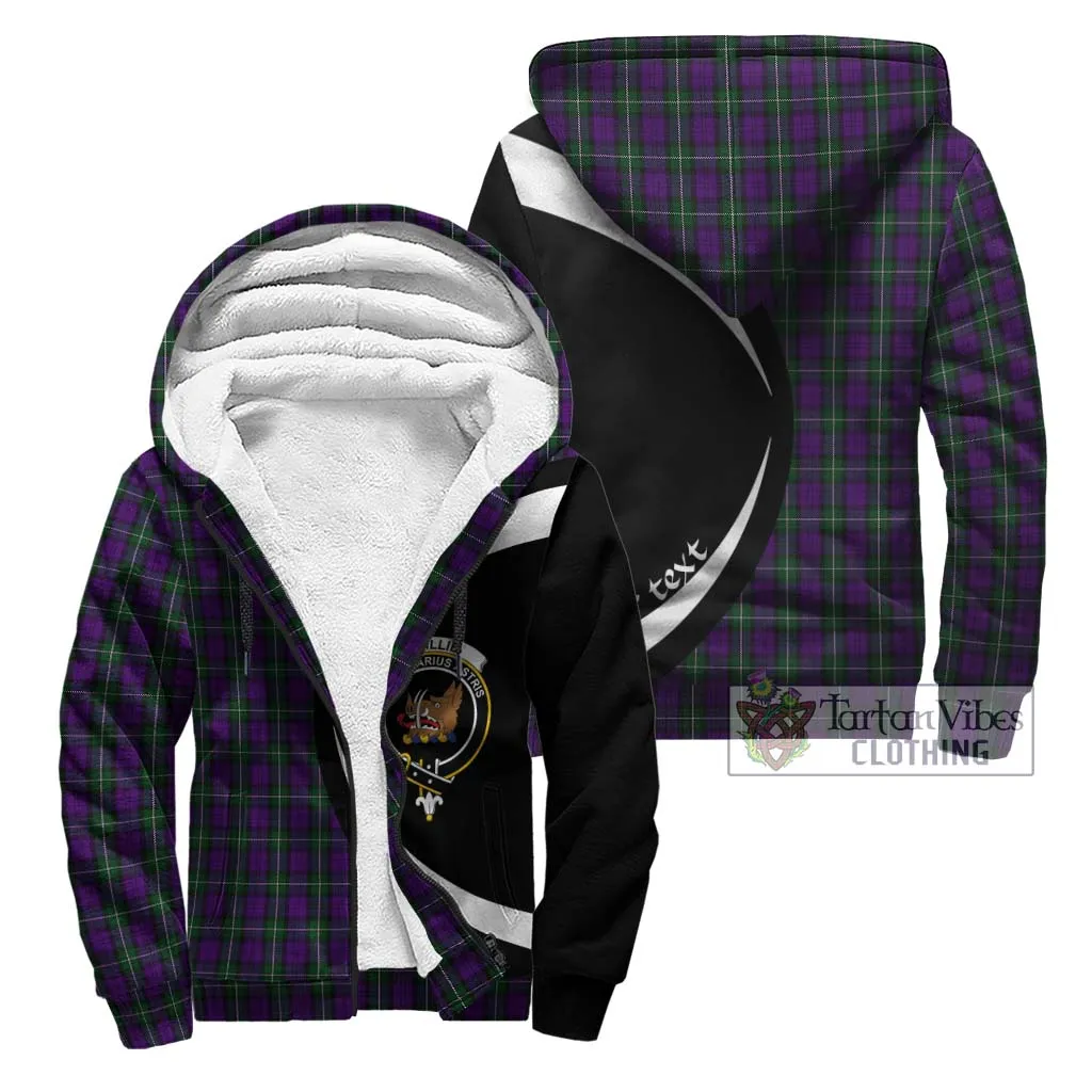 Baillie Highland Society Tartan Sherpa Hoodie with Family Crest Circle Style