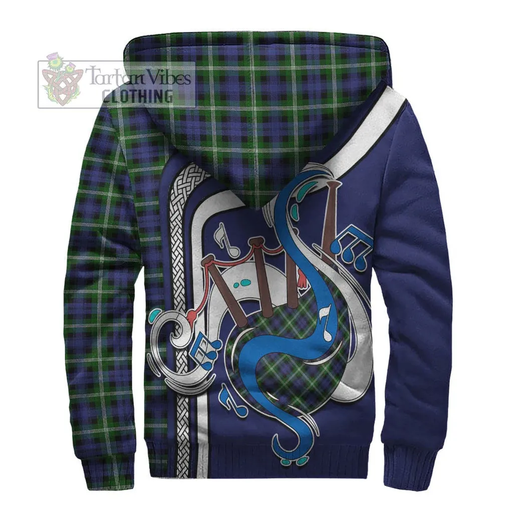 Baillie of Polkemmet Tartan Sherpa Hoodie with Epic Bagpipe Style