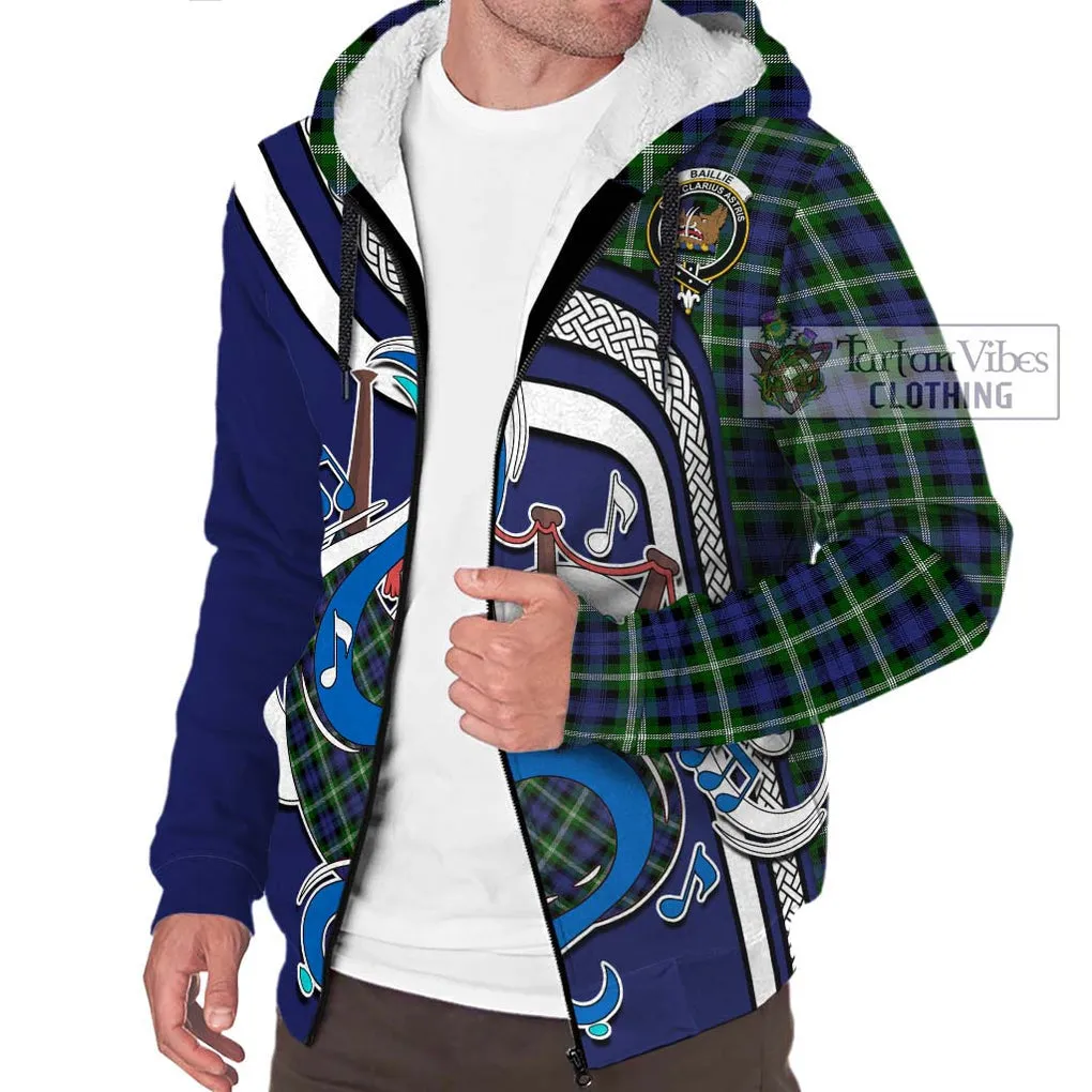 Baillie of Polkemmet Tartan Sherpa Hoodie with Epic Bagpipe Style