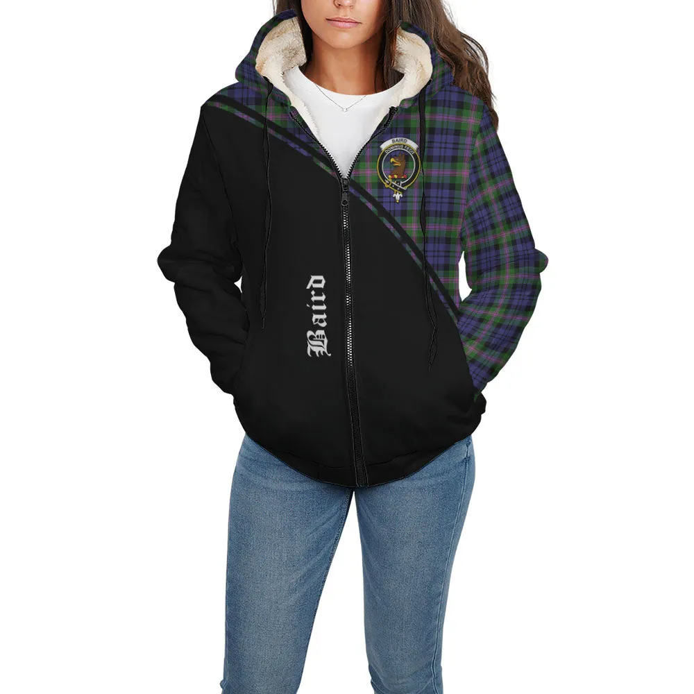 Baird Modern Tartan Sherpa Hoodie with Family Crest Curve Style