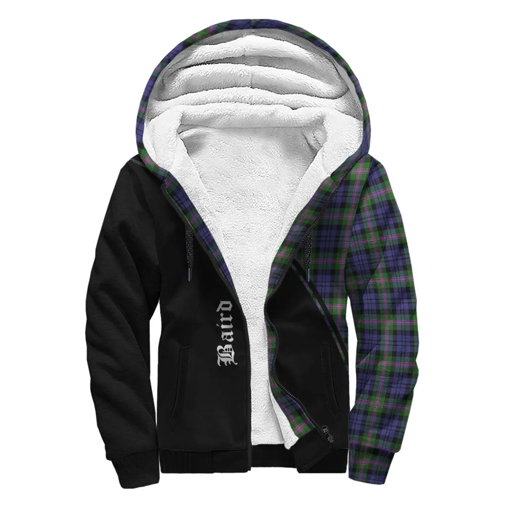 Baird Modern Tartan Sherpa Hoodie with Family Crest Curve Style