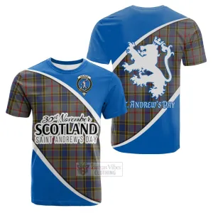 Balfour Family Crest Tartan Cotton T-shirt Celebrate Saint Andrew's Day in Style