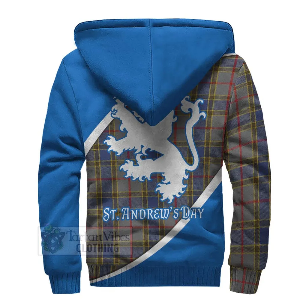 Balfour Family Crest Tartan Sherpa Hoodie Celebrate Saint Andrew's Day in Style