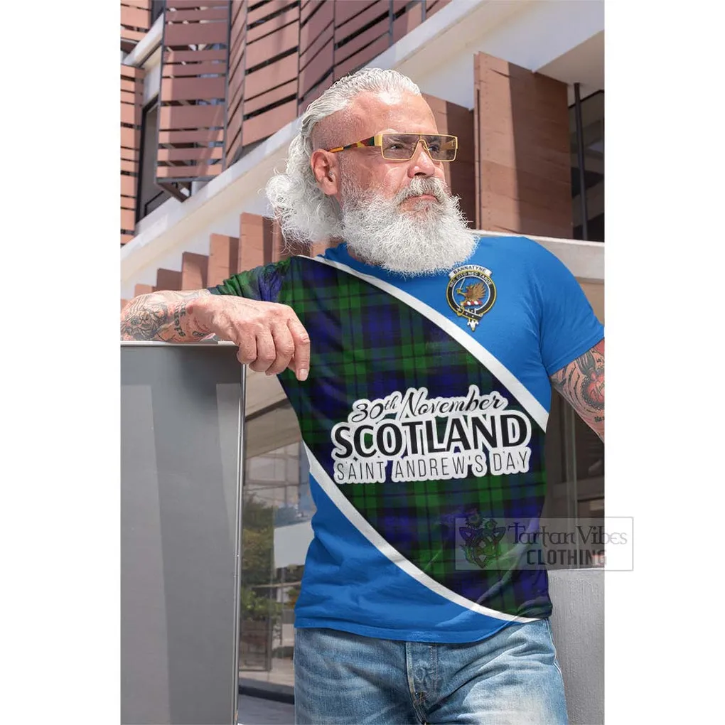 Bannatyne Family Crest Tartan Cotton T-shirt Celebrate Saint Andrew's Day in Style