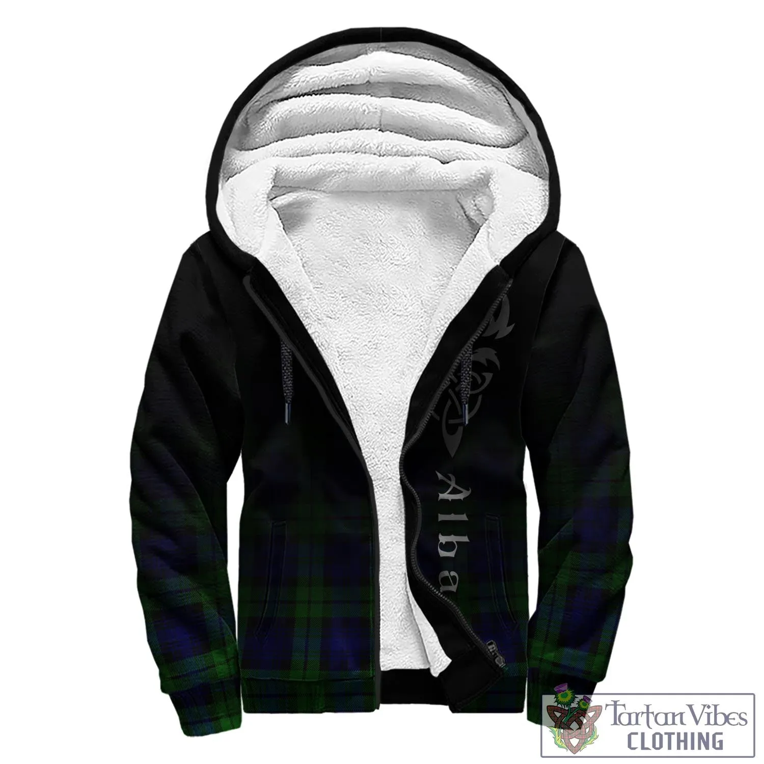 Bannatyne Tartan Sherpa Hoodie Featuring Alba Gu Brath Family Crest Celtic Inspired