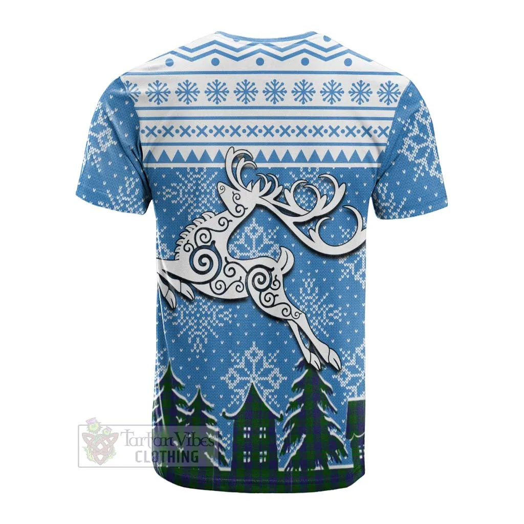 Barclay Clan Christmas Cotton T-shirt Celtic Reindeer Style