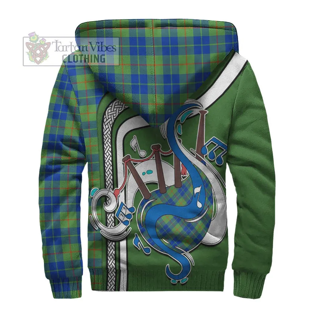 Barclay Hunting Ancient Tartan Sherpa Hoodie with Epic Bagpipe Style