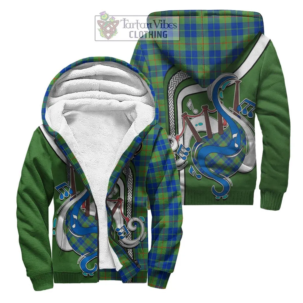 Barclay Hunting Ancient Tartan Sherpa Hoodie with Epic Bagpipe Style