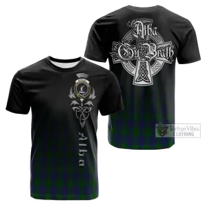 Barclay Tartan Cotton T-shirt Featuring Alba Gu Brath Family Crest Celtic Inspired