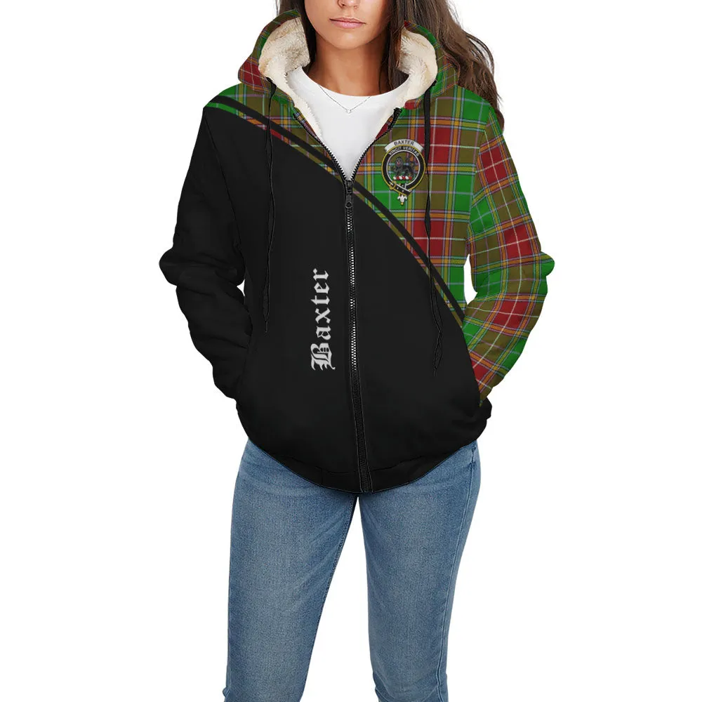 Baxter Modern Tartan Sherpa Hoodie with Family Crest Curve Style