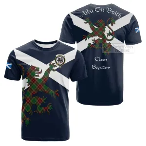 Baxter Tartan Lion Rampant Cotton T-shirt Proudly Display Your Heritage with Alba Gu Brath and Clan Name