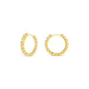 Beaded Gold Hoops