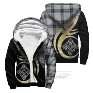 Bell of the Borders Tartan Sherpa Hoodie with Family Crest and Celtic Symbol Style