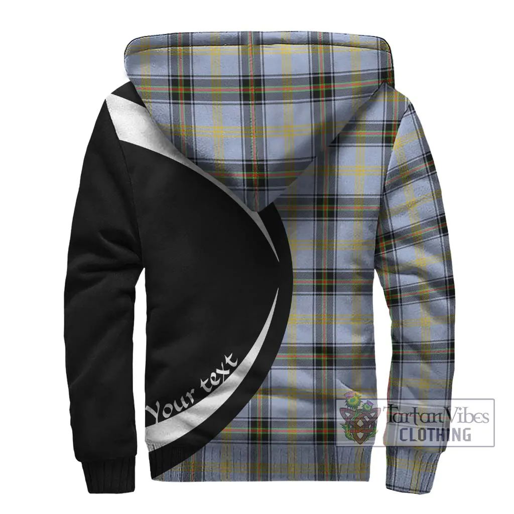 Bell Tartan Sherpa Hoodie with Family Crest Circle Style