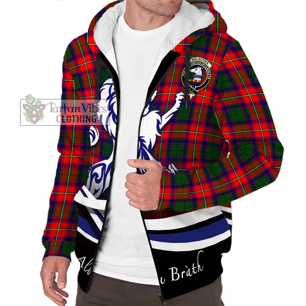 Belsches Tartan Sherpa Hoodie with Alba Gu Brath Regal Lion Emblem