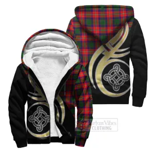 Belsches Tartan Sherpa Hoodie with Family Crest and Celtic Symbol Style