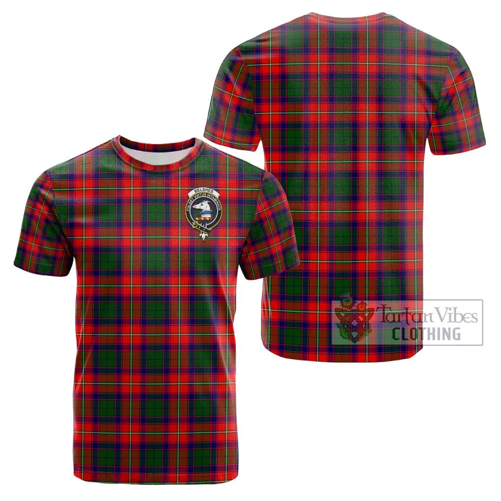 Belshes Tartan Cotton T-Shirt with Family Crest