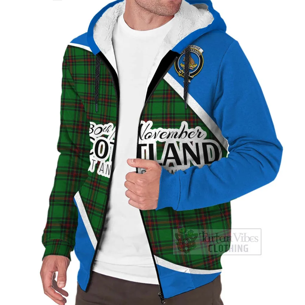 Beveridge Family Crest Tartan Sherpa Hoodie Celebrate Saint Andrew's Day in Style