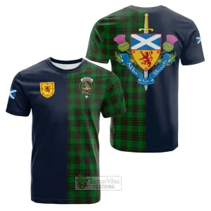 Beveridge Tartan Cotton T-shirt Alba with Scottish Lion Royal Arm Half Style