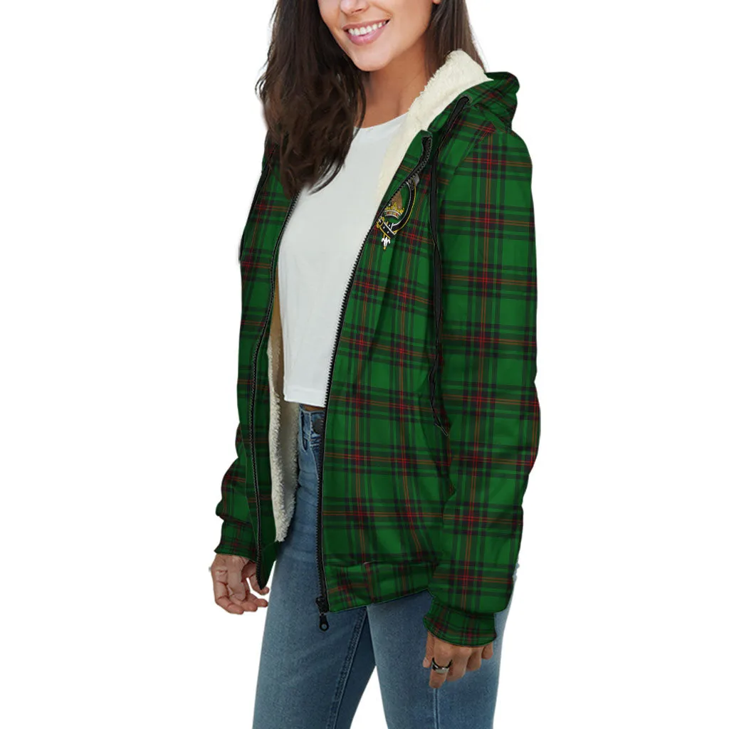 Beveridge Tartan Sherpa Hoodie with Family Crest