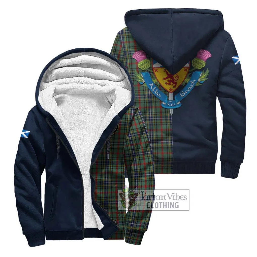 Bisset Tartan Sherpa Hoodie Alba with Scottish Lion Royal Arm Half Style