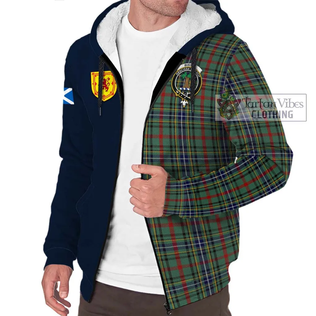 Bisset Tartan Sherpa Hoodie Alba with Scottish Lion Royal Arm Half Style