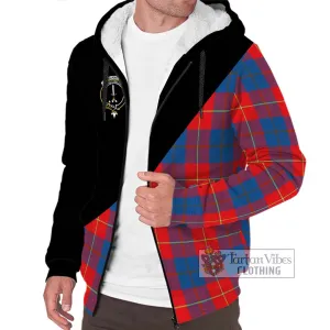 Blane Tartan Sherpa Hoodie with Family Crest and Military Logo Style