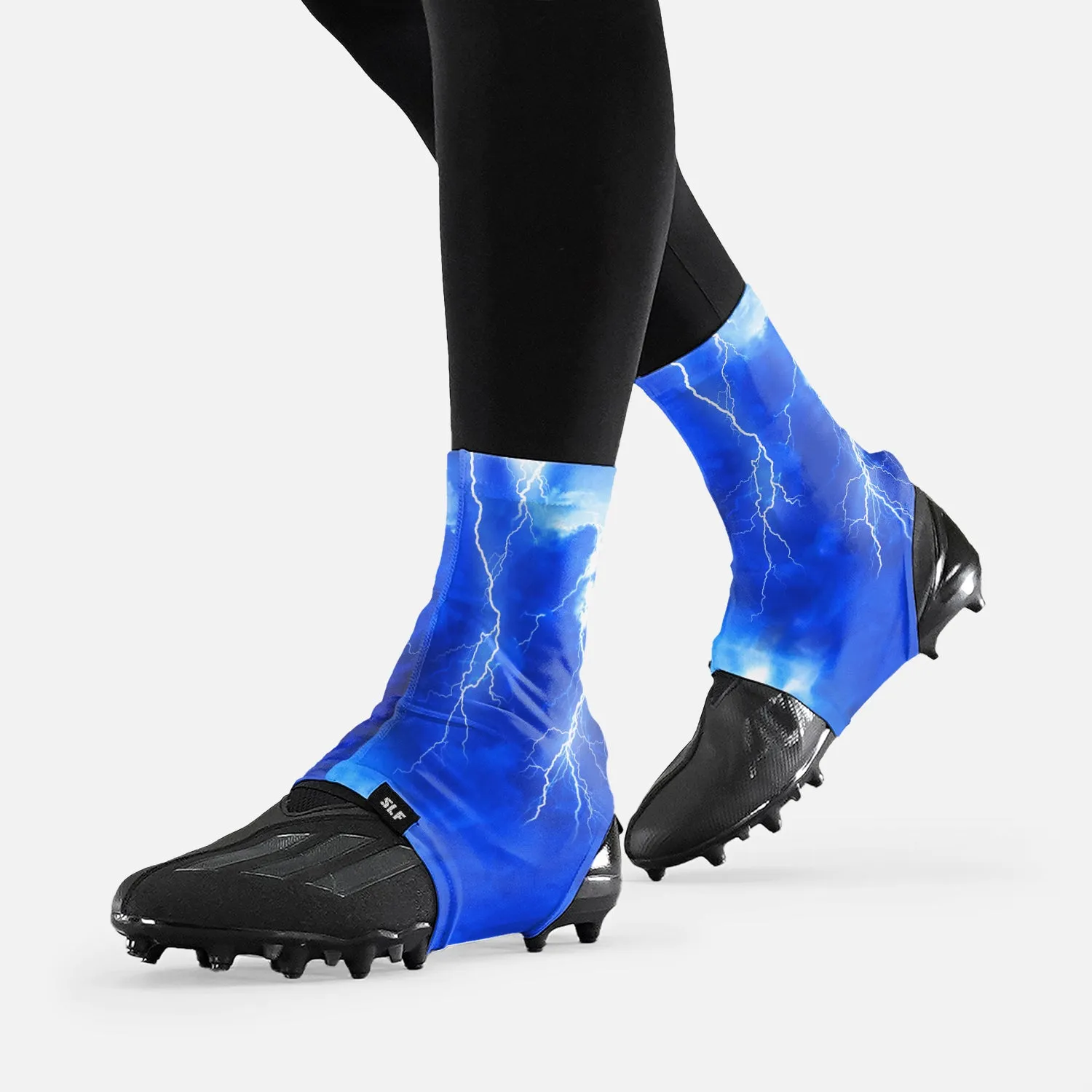 Blue Lightning Spats / Cleat Covers