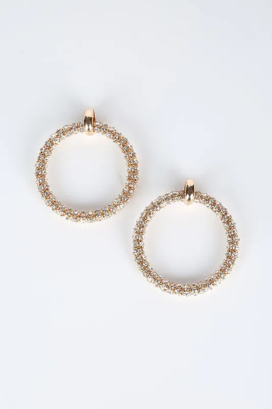 BOLD RHINESTONE HOOP EARRINGS