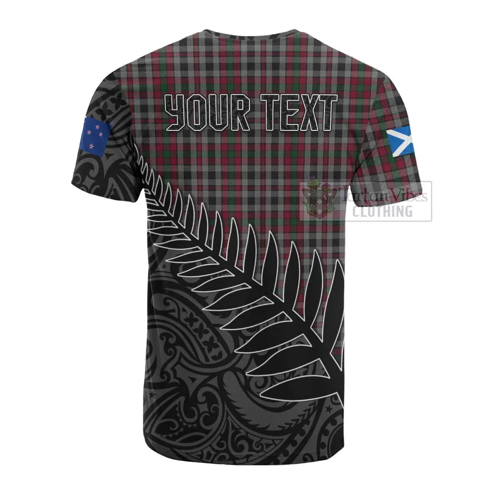 Borthwick Crest Tartan Cotton T-shirt with New Zealand Silver Fern Half Style