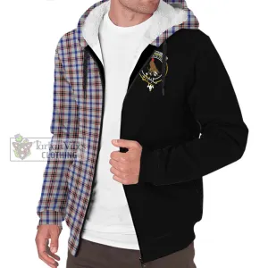 Boswell Tartan Sherpa Hoodie with Family Crest and Half Of Me Style