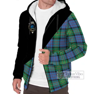 Bowie Ancient Tartan Sherpa Hoodie with Family Crest and Military Logo Style