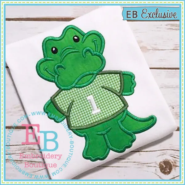 Boy Gator Mascot Applique