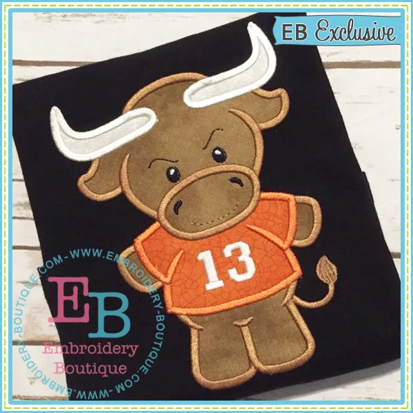 Boy Longhorn Mascot Applique