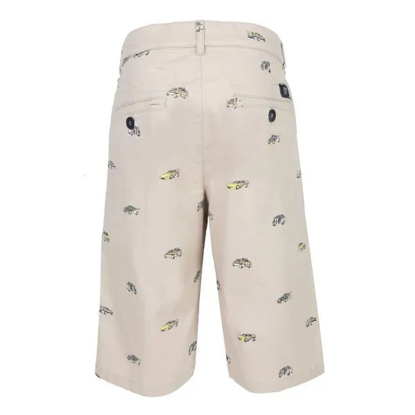 BOYS BEIGE CAR STAMPS SHORTS