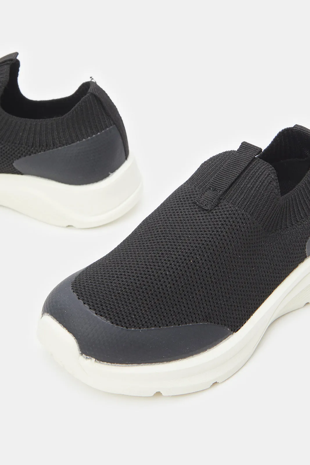 Boys Black Slip On Trekker