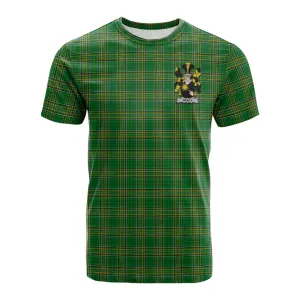 Brady Irish Clan Tartan Cotton T-shirt with Coat of Arms