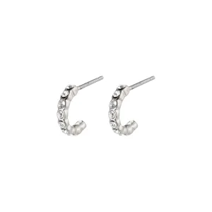 BRIGITTE crystal half hoops silver-plated