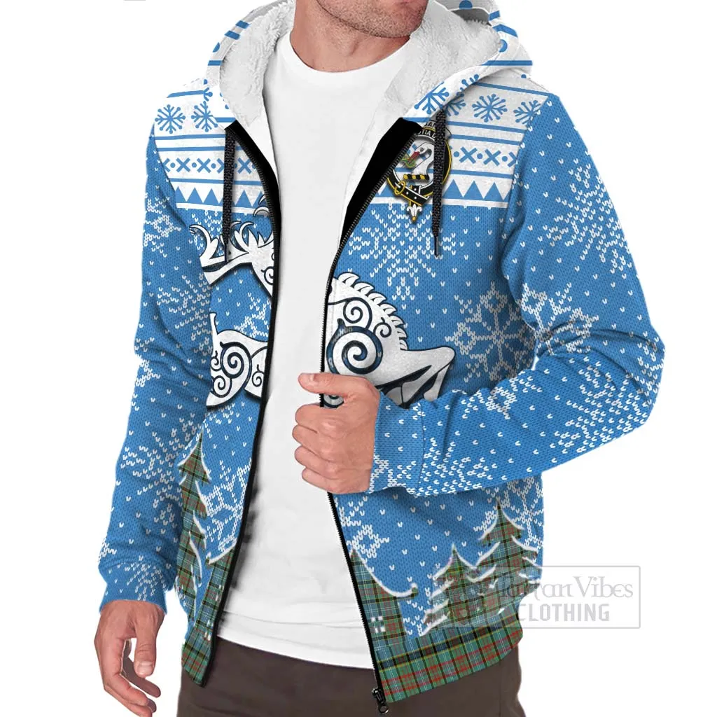 Brisbane Clan Christmas Sherpa Hoodie Celtic Reindeer Style